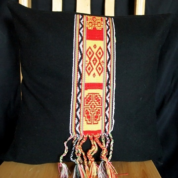Gyarong Belt Cushion Cover - Tassel